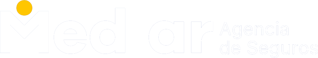Logo Mediar Seguros transparente blanco.